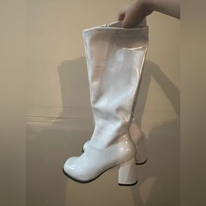 white gogo boots